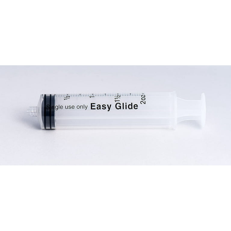 60ML Sterile Syringe Only with Luer Lock Tip - 10 Syringes Without a Needle  by Easy Glide - Great for Medicine, Feeding Tubes, and Home Care 