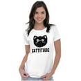 thumbnail image 4 of Cattitude Funny Cat Ladies Pet Lovers Womens Fitted Plus Size Graphic Tee Brisco Brands 2X, 4 of 5