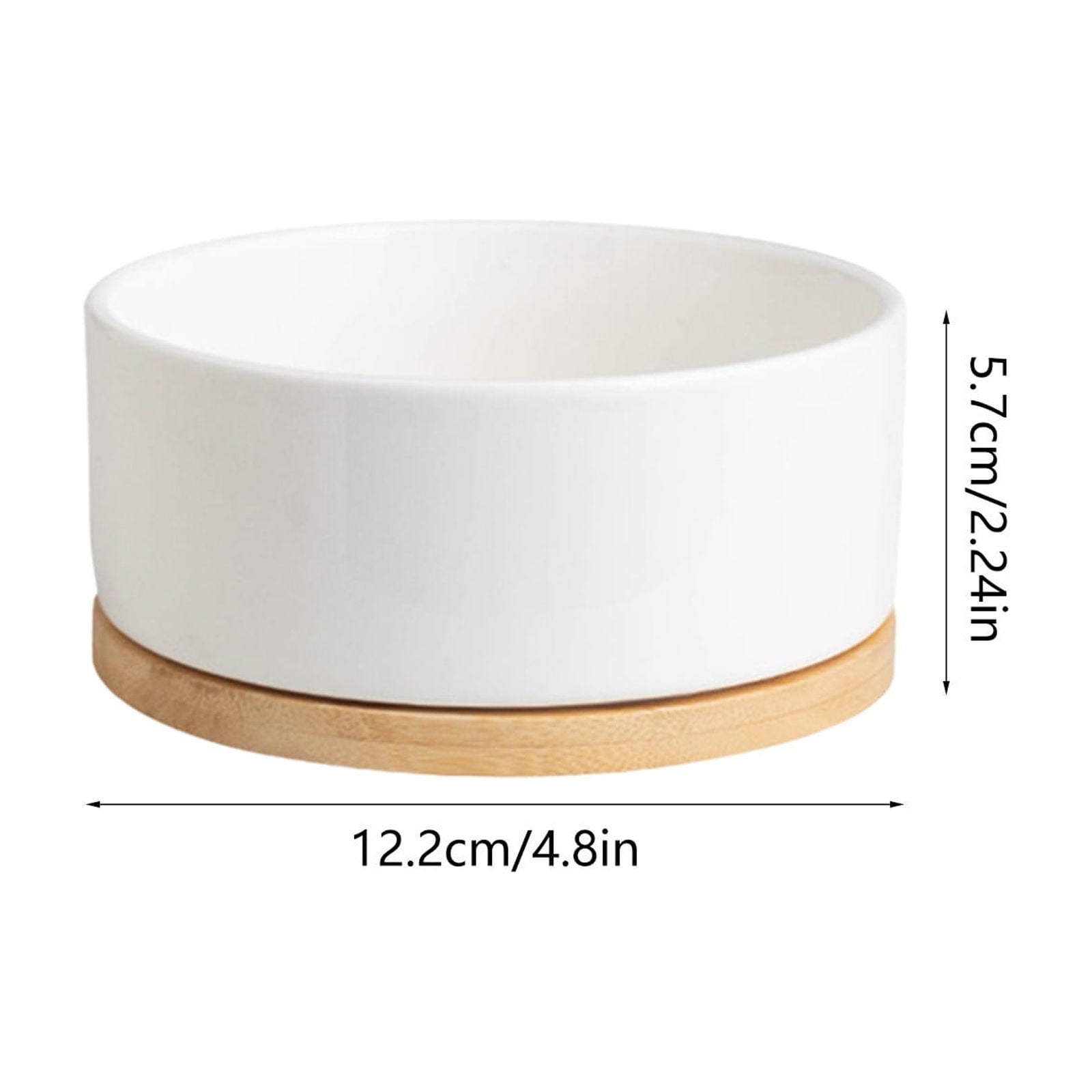 Fmbmuo Constant Temperature Heating Cat Bowls Ceramic Rectangle Non-Slip Ceramics Dog Bowls, Multi-Pet White Portable Bohemian Pet Bowls, Suitable for Both Cats and Dogs