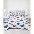 thumbnail image 2 of Quilt King Size Bedding Set, Independence Day Reversible Summer Quilt 3 Pieces, 250 Anniversary Blue Red Modern Lightweight Bedspreads Coverlets with 2 Pillow Shams for All Seasons, 2 of 5