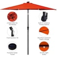 thumbnail image 4 of Gymax 9 Ft Patio Table Market Umbrella w/ 18 Solar LED Lights & Heavy-duty Base Orange, 4 of 9