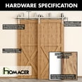 thumbnail image 3 of Homacer Brushed Nickel Double Track U-Shape Bypass Sliding Barn Door Hardware Kit, for Two/Double Doors, 14ft Long Flat Track, Straight Design Roller, Heavy Duty, for Interior & Exterior Use, 3 of 8