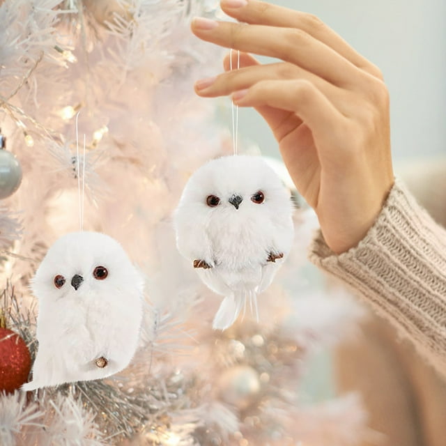 Colgante de animal de simulación, 2 piezas de búho lindo de Navidad, búho de Navidad, colgante de árbol de Navidad, estándares líderes en la industria