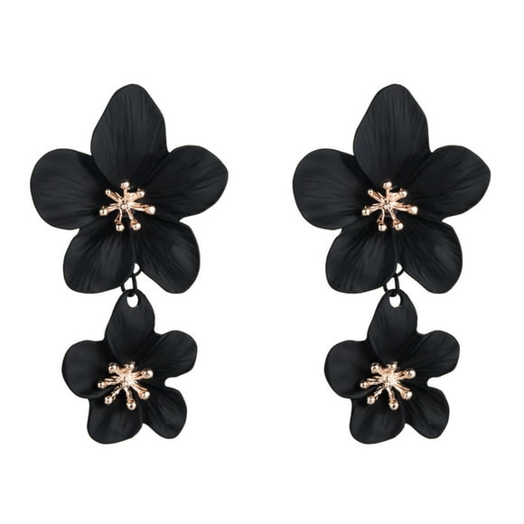 Flower Earrings Bohemian Style 3d Flower Petal Dangle Earrings Lightweight Stainless Alloy Ear Decoration for Party Prom Lightweight Earrings