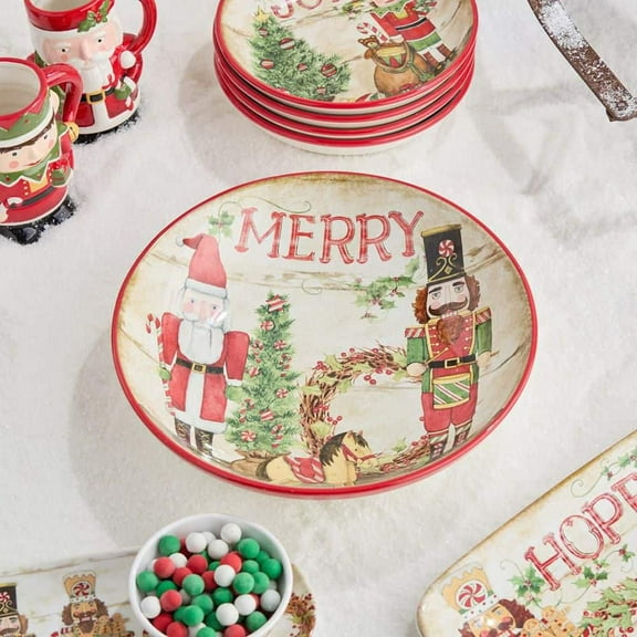 Nutcracker Parade Assorted Colors Ceramic Serving Bowl 132 fl. oz. 13 in. x 3 in.