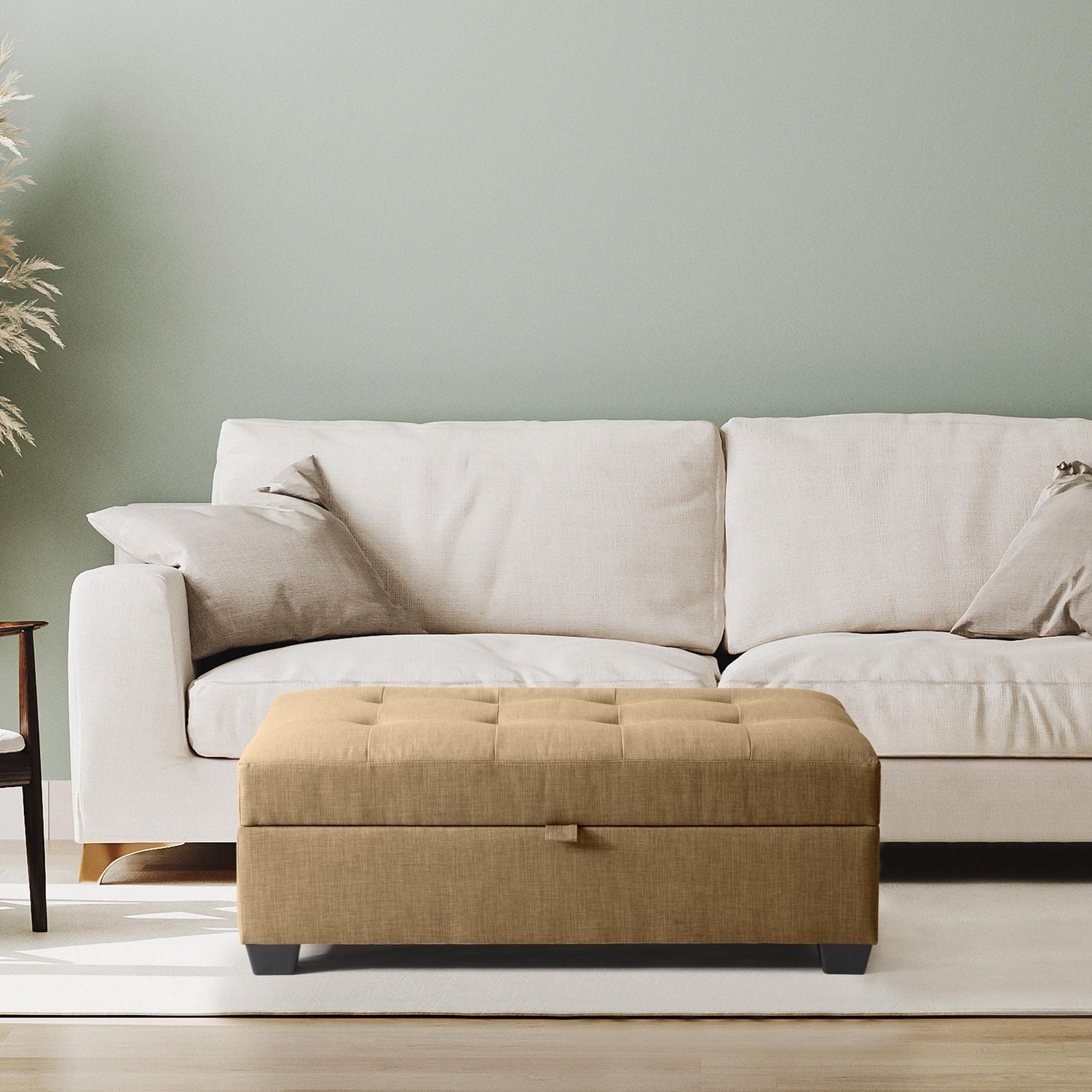 CorLiving Antonio Tufted Fabric Upholstered Rectangular Storage Ottoman