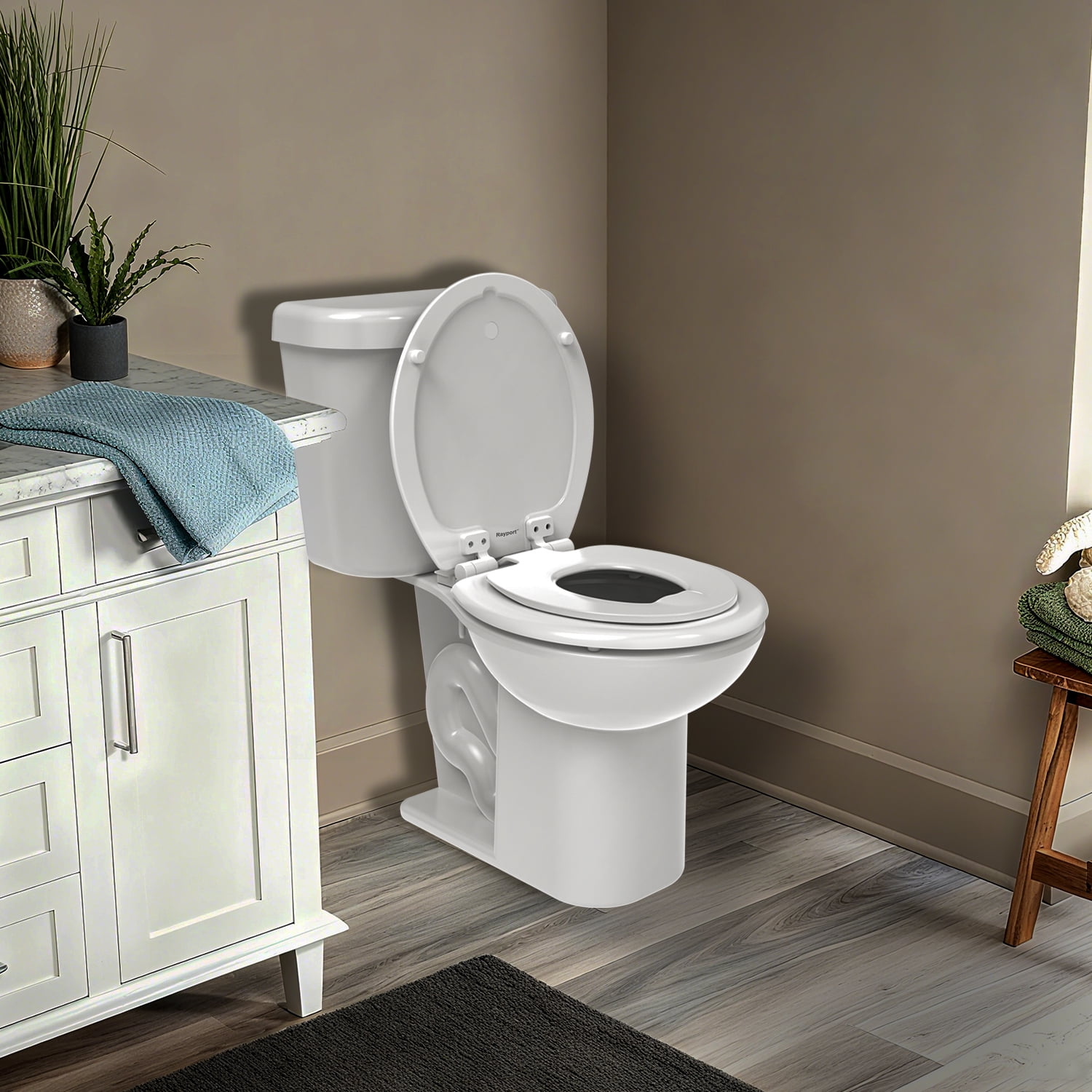 Rayport American Standard Round Toilet Seat with Toddler Seat, Soft Close