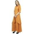 thumbnail image 2 of Phagun Solid Orange Asymmetrical Kurta Kurti With Palazzo Pant Indian Clothing-26, 2 of 7