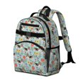 thumbnail image 1 of Basset Hound and Floral Blue Pattern Cute School Backpack Bag for School with Padded Back and Adjustable Shoulder Straps 15.25"x11.5"x5.25", 1 of 1