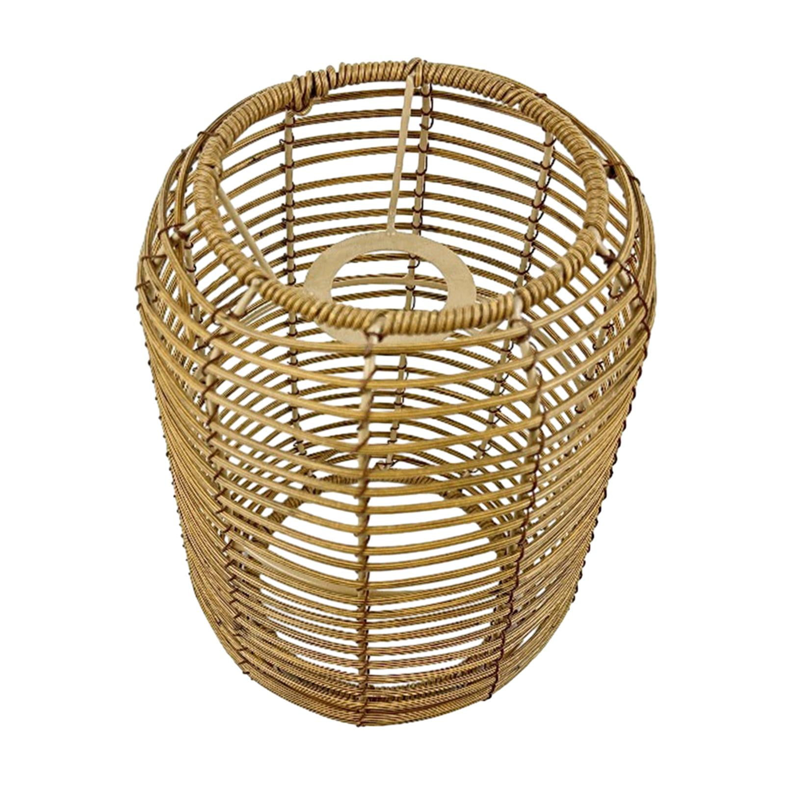 Bvdfgk Imitation Rattan Woven Lampshade Handmade DIY Easy Installation Chandelier Light