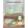 thumbnail image 4 of Ergonomic Wireless Keyboard and Mouse Combo, Leather Cushioned Palm Rest, Wave Keys, Silent Typing, 2.4G Lag-Free-Green, 4 of 9
