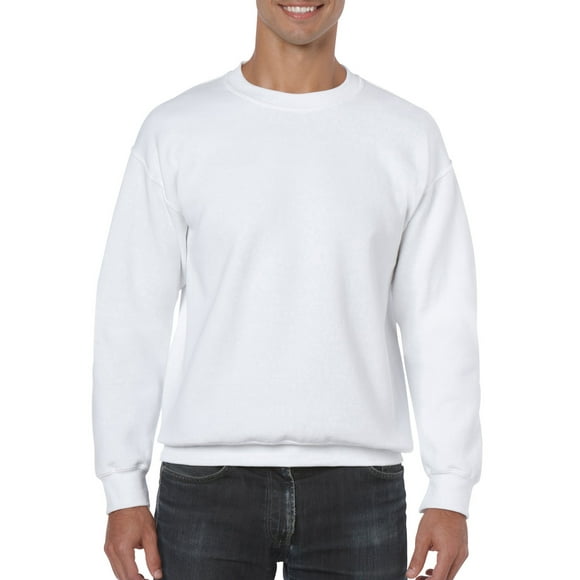 Gildan Mens Heavy Blend Crewneck Sweatshirt, L, White