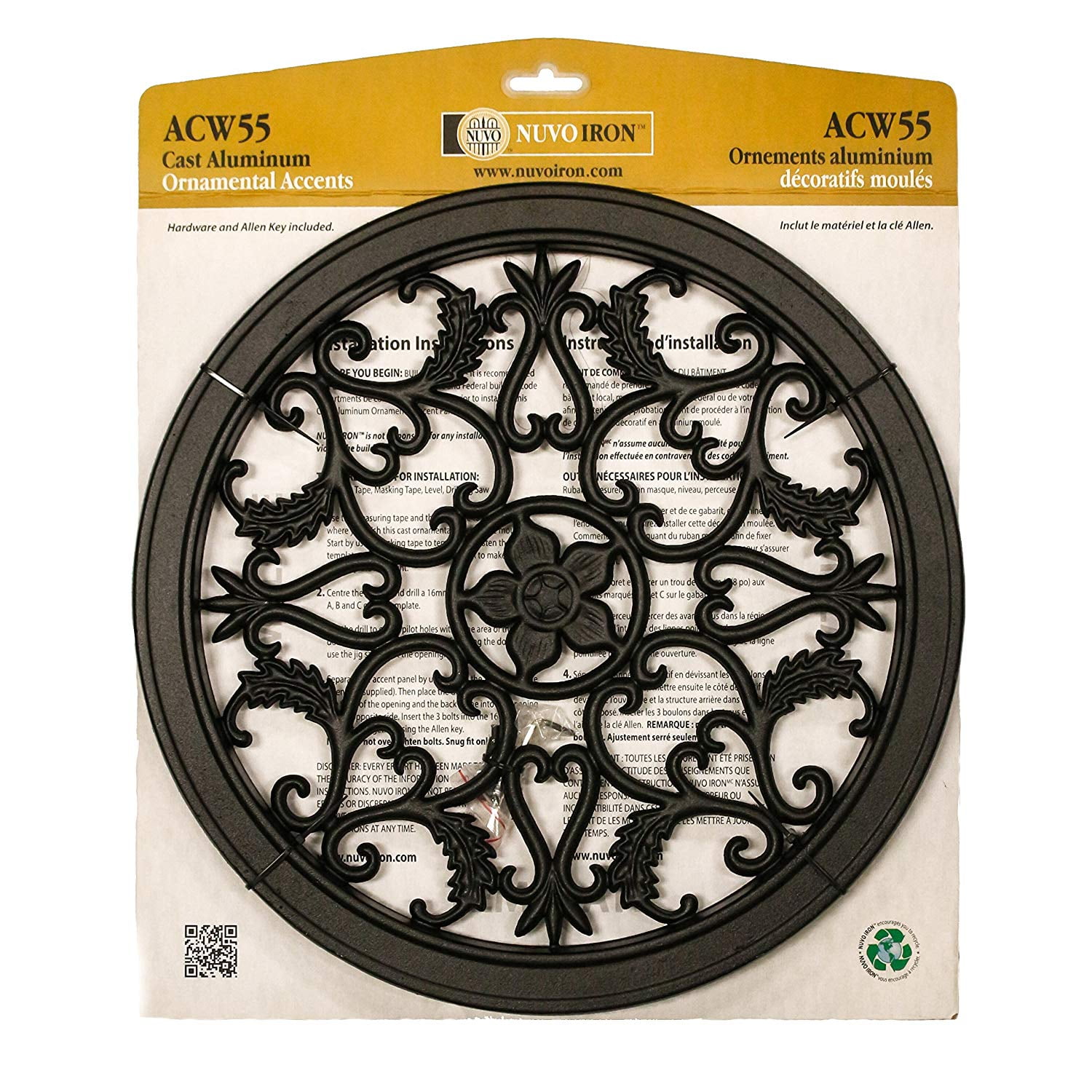Details about   Nuvo Iron ACW55 15" Round Insert Gate Black 