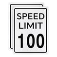 thumbnail image 1 of Uxcell 2-Pack Speed Limit 100 MPH Sign 16" x 12" Aluminum Weather Resistant, 1 of 2