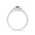 thumbnail image 2 of Angara Natural 0.2 Ct. Emerald with Diamond Halo Ring in 14K White Gold for Women (Ring Size: 11.5), 2 of 10