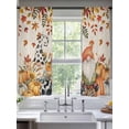 thumbnail image 2 of Yellow Gnome Pumpkins Sheer Curtains 72 Inch Length 2 Panels Set, Semi Transparent Voile Rod Pocket Curtains for Living Dining Room Bedroom Drapes Watercolor Country Botanical Rustic, 2 of 6