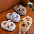 thumbnail image 4 of DHFJKG Kids Winter Fuzzy Closed-Back Slippers Warm Cute Cartoon Character Critter Shape Rubber Sole Soft House Slippers, 4 of 4