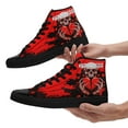 thumbnail image 3 of Coolcustomize Men's Gothic Heartless High-Top Sneakers - Red & Black Streetwear Shoes with Skull & Broken Heart Design, Ideal Gift for Dark Fashion Lovers - Trendy Couple Shoes with Splatter Pattern, 3 of 9