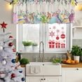 thumbnail image 5 of Vintage Easter Curtain Valances for Windows, Kitchen Valance Window Treatments Panel 2 Pack, Colorful Floral Eggs Bunny Rustic Rod Pocket Short Curtains for Bathroom Bedroom 60 x 18 Inch, 5 of 8