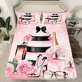 thumbnail image 2 of Manfei Smart Perfume Lipstick Queen Sheet Set,Pink Floral,High Heels,4-Piece Microfiber, 2 of 7