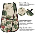 thumbnail image 2 of Yayeee Double Oven Mitt Kitchen Heat Resistant Baking 35" x7" Quilted Glove, Beige Strawberry, 2 of 6