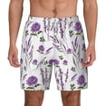 thumbnail image 3 of Uemuo Lavender Flowers Pattern Mens Swim Trunks Quick Dry Board Shorts with Mesh Lining, Stretch Beach Shorts Quick Dry No-Chafing Board Shorts-Small, 3 of 9