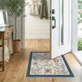 thumbnail image 2 of ODIKA 2'x3' Ivory Cream Suzani Garden Botanical Floral Washable Doormat Traditional Folk Art Motifs with Decorative Border Non-Slip, Low Pile for Entryway, Kitchen, Laundry Room, 2 of 7