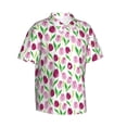 thumbnail image 3 of Xecao Tulips Flowers print Hawaiian shirt - a stylish short-sleeve button-down for men, perfect for casual beach and tropical outings., 3 of 9