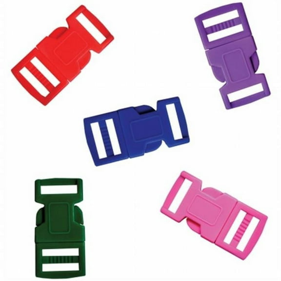 Pepperell Parachute Cord Bracelet Buckles 15mm 5/Pkg-Assorted Colors