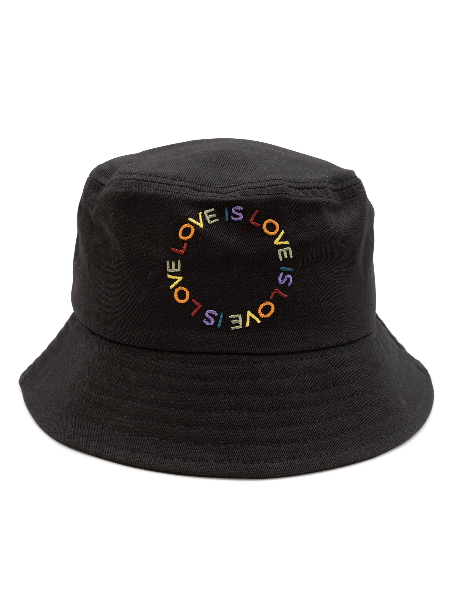 Gay Pride Apparel Love Is Love Black Bucket Hat, Adult One Size Fits