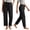 0_ Black, variant on Womens Linen Jogger Ankle Pants, Drawstring Waistband, Breathable Natural Fabric with Relaxed Fit for Daily Fashion Styling Yellow S