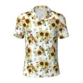 thumbnail image 2 of Daiia Sunflowers Leaves And Birds Pattern Men’s Polo Shirts,Solid Deck Shirt,Classic Fit, Breathable Cotton Polo for Casual and Sport Wear-X-Large, 2 of 7