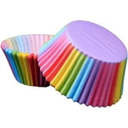 LANFENG Standard Cupcake Cup Liners, Nonstick Parchment Papers Baking Cups, Safe Food Grade Inks and Paper Grease Proof Cupcake Liners (Rainbow A 100pcs)