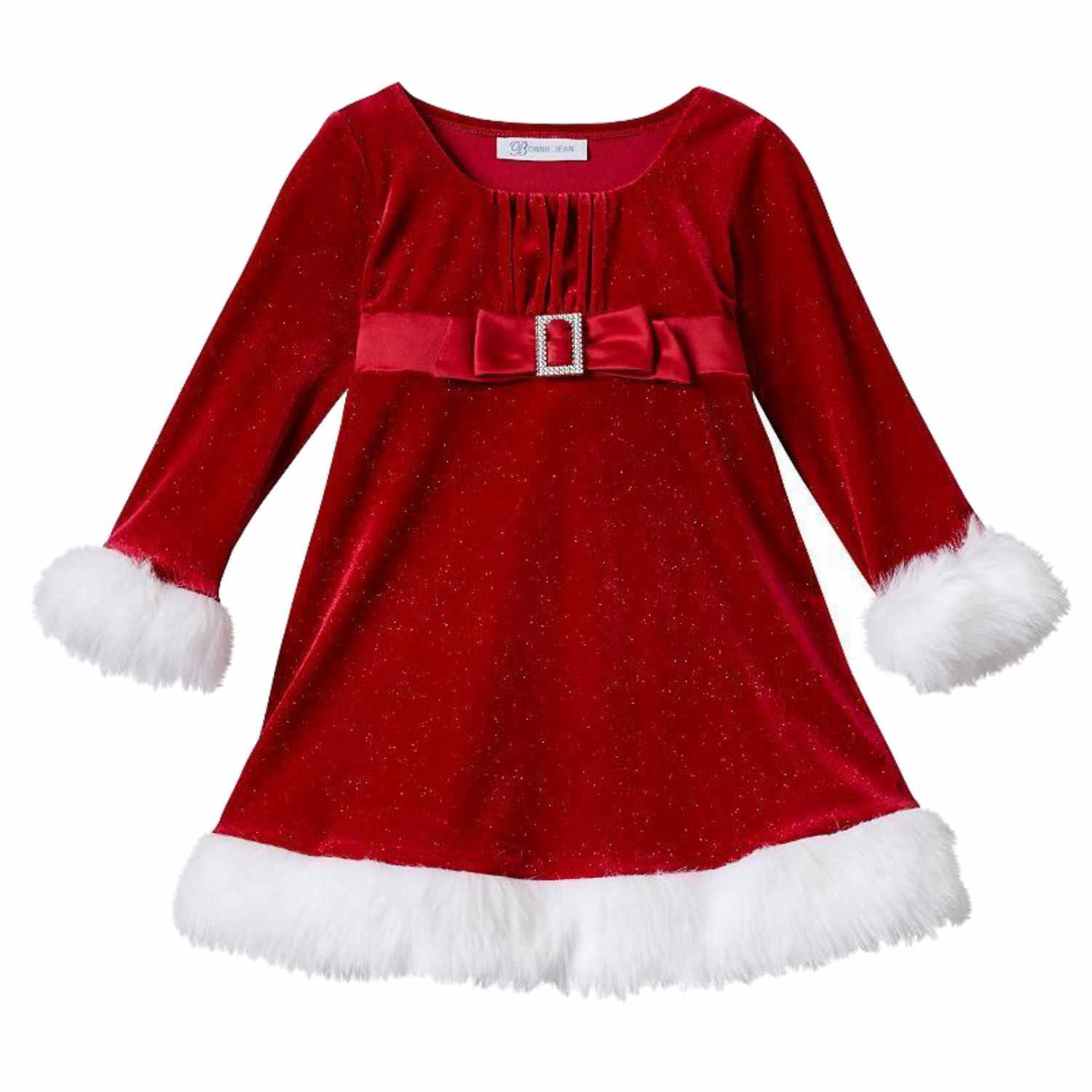 girls red santa dress