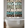 thumbnail image 5 of Sage Green Brown Paw Prints Sheer Curtains 72 Inch Length 2 Panels Set, Vintage Farmhouse Wooden Grain Voile Window Treatment Curtains Sheers Drapes for Bedroom/Living Room/Kitchen 52"x72"x2, 5 of 7