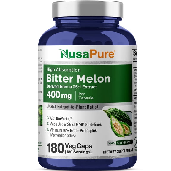 NusaPure Bitter Melon, 400 mg, 180 Veg Caps (Non-GMO, Vegan)