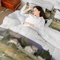 thumbnail image 4 of jejeloiu Oil Painting Aesthetic 7-Piece Twin Bedding Sets,Rustic Western Cabin Bedding Comforter Set,Green Whte Sheet Sets For Men Women,Super Cozy Room Decor Reversible, 4 of 8