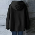 thumbnail image 5 of Women's Christmas Print Loose Casual Long Sleeve Hooded Sweatshirt, Festive Fall Winter Wear with Comfortable Fit and Holiday Design for Seasonal Activities,Black,L, 5 of 7