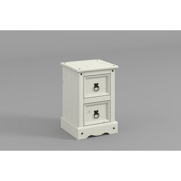 Table de nuit 3 tiroirs en bois massif blanc par Gateway Creations Inc.