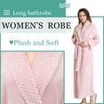 thumbnail image 4 of Artfasion Womens Long Flannel Bathrobe Solid Soft Plush Bath Robe Microfiber Fleece Full Length Sleepwear, 4 of 6