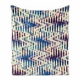 thumbnail image 1 of Blue Soft Flannel Fleece Throw Blanket, Refracted Waves Pattern in Abstract Style Distortion Effect Psychedelic Design, Cozy Plush for Indoor and Outdoor Use, 60" x 80", Pink Blue Beige, by Ambesonne, 1 of 6