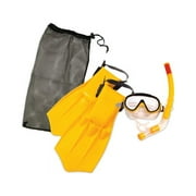 Pool Master 4pc Caribbean Adult Water Swimming Pool Scuba or Snorkeling Set - Medium - Yellow
