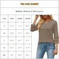 thumbnail image 3 of VDJ Women 3/4 Sleeve Tops Summer Holiday Fashion V Neck T Shirts Comfort Lightweight Blouse Black Tunic Tee Size S, 3 of 9