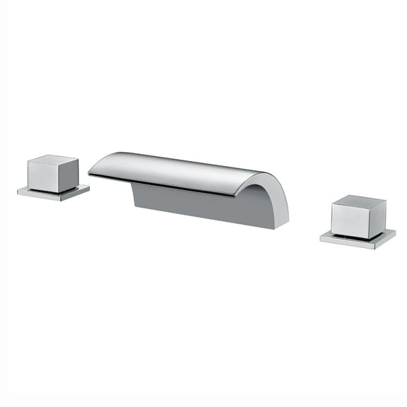 Deck Mount Tub Faucet, 2 Handle Waterfall Roman Tub Faucet, Chrome Finish