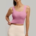 thumbnail image 5 of ITSAME Womens Workout Yoga Tank Tops with Chest Pad Stretchy Slim Gym Running Athletic Tops Hot Pink Size S, 5 of 6