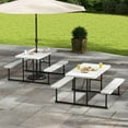 thumbnail image 4 of Costway Picnic Table Bench Set for 2-4 People Outdoor Rectangular Camping Dining Table White, 4 of 10