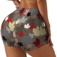 thumbnail image 2 of Kdxio Maple colorful Print Workout Shorts for Women Seamless Soft Smooth Gym Yoga Scrunch Active Shorts, 2 of 5