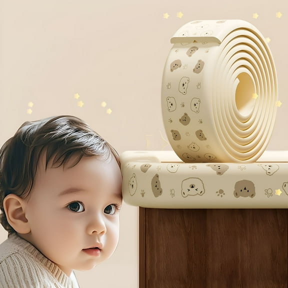 LAMIRO Fireplace Edge Protectors for Baby - 2m Foam Edge Protector Baby Proofing Strip Extra Thick NBR Corner Guard for Sharp Furniture Edges - Self-Adhesive Bumper Mat for Tables