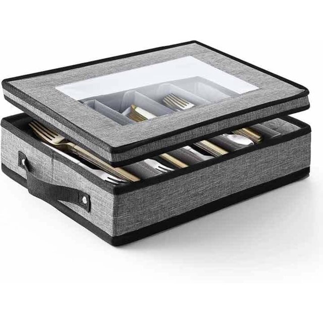 Caja de almacenamiento para cubiertos y utensilios Hearth & Harbor Grey