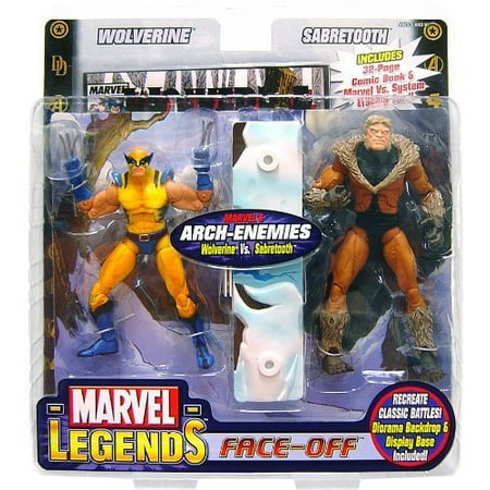 Toy Biz Marvel Legends Face Off Series 2 Action Figure Twin Pack Wolverine vs. Sabretooth